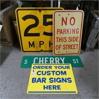 Road Signs - No Parking, 25 M.P.H - Cherry St