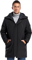 Men's Classic Hooded Puffer Parka BLACK - SMALL