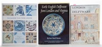 ENGLISH LONDON DELFT CERAMIC VOLUMES, LOT OF