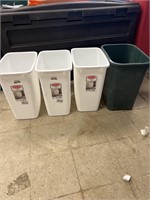 Lot of 4 wastebasket trashcans