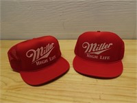 (2)Miller high Life Beer trucker hats.