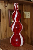 Alrose/Empoli Italian Glass Bottle Vase Ruby Red