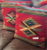 Pair of Hand Woven Southwestern Pillows