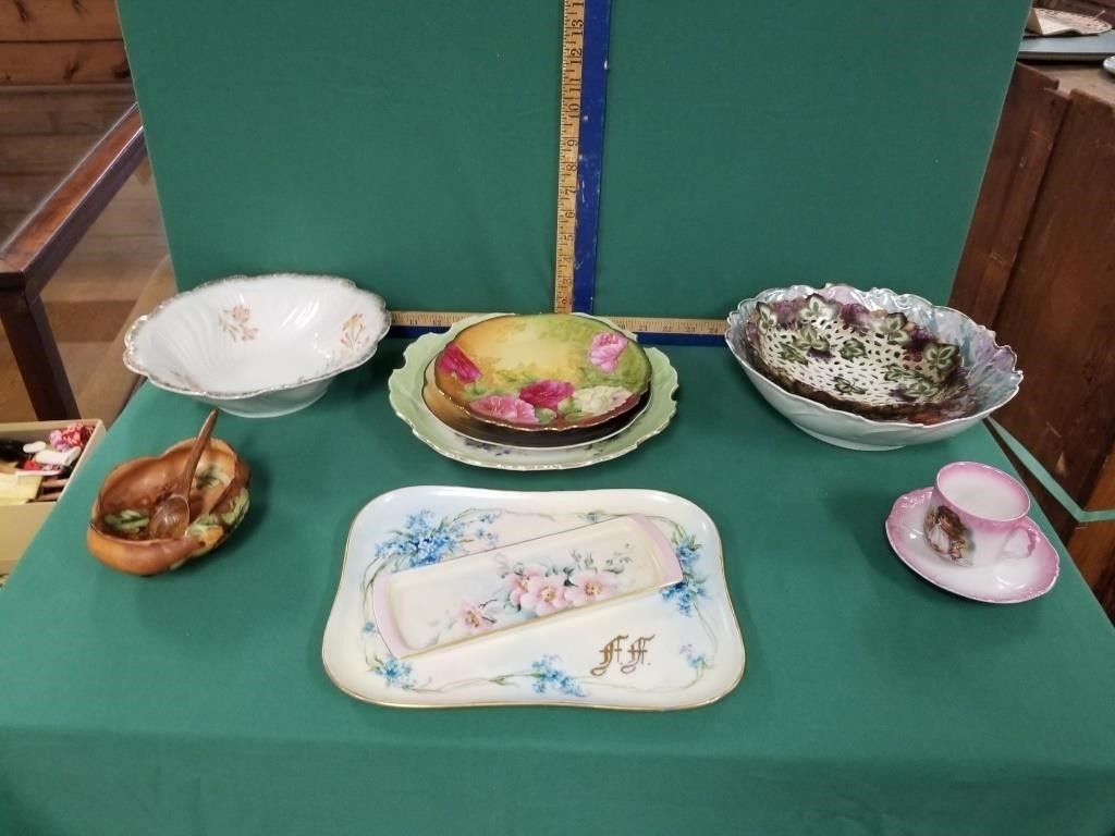 HAND PAINTED PLATES AND BOWLS