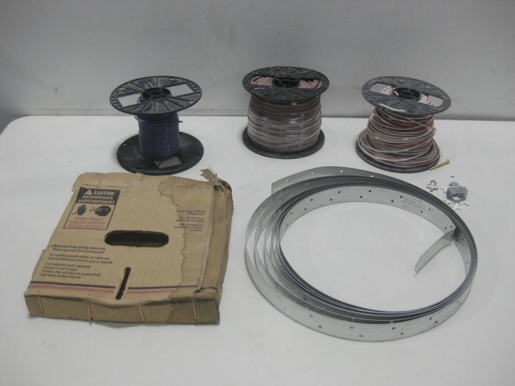Three Spools Of Low Voltage Wires & Metal Trim