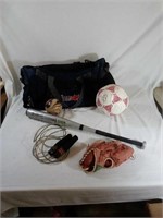 Sports lot! Includes bowling ball, soccer ball,