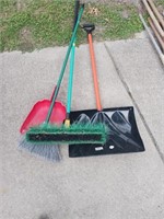 BROOMS AND SNOW SHOVEL