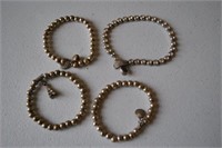 4 Antique Asian Beaded Bracelets