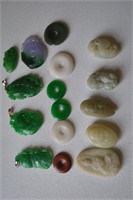 16 Asian Stone Pendants