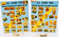 Lot US Postal Service Stamp Pin Back Collection