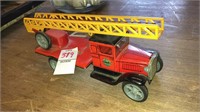 Metal fire co ladder truck toy