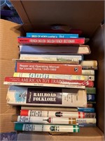 Box of train books