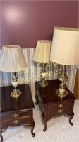(2) Stifle Brass Table Lamps (1) Brass Table Lamp