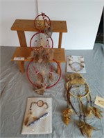 Wood Stool and Dream Catchers