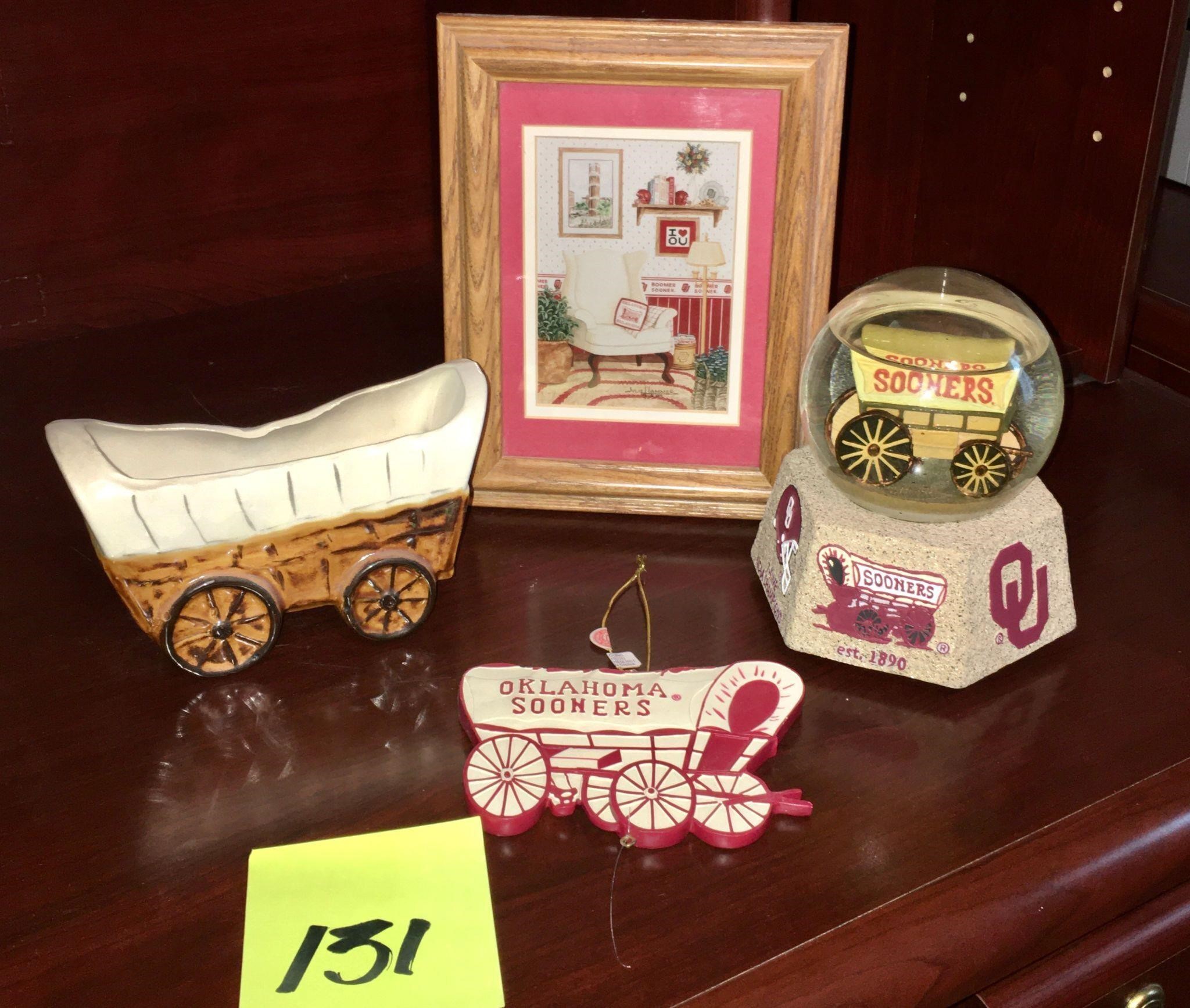 OU Lot with Covered Wagon Planter