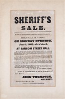 SHERIFFS SALE BROADSIDE 1863