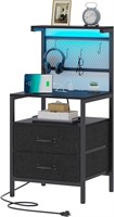 Nightstand with Charging Station  36.4 Inch