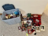 Christmas Decor In Storage Tote w/ Lid