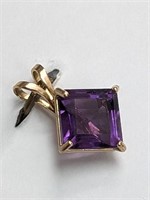 10K  0.20G, Genuine Amethyst 1.03Ct Pendant