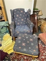 Vintage Wingback Chair & Ottoman