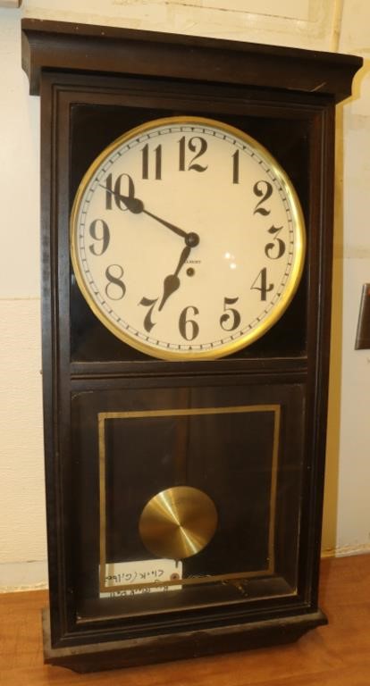 Gilbert Pendulum Wall Clock w/Key 16"x31" x5"