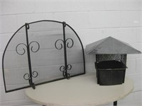 Arched Fireplace Screen & Chimney Cap / Vent