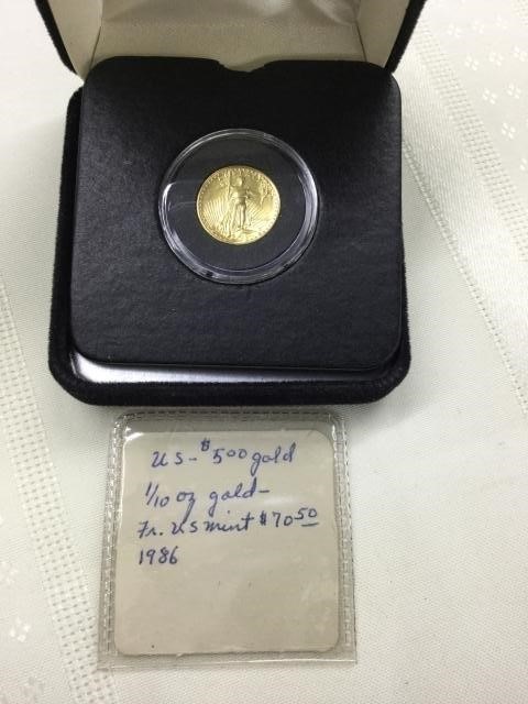 US Mint $5 Gold Coin 1/10th oz.Gold