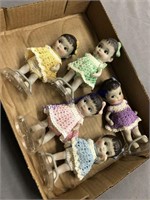 SMALL PORCELAIN DOLLS W/ STANDS