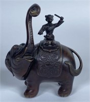 BRONZE FIGURAL VESSEL