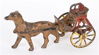 ARCADE CAST IRON DOG PULLING CART