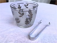 Vintage Libbey SilverLeaf Glass Ice Bucket