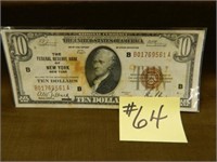1929 Ser. $10 Nat. Currency "The Fed. Res. Bank -