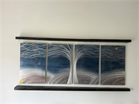 Beautiful Wall Decor--Glass Panels, Wooden Top/Btm