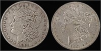 (2) 1881-O MORGAN DOLLARS XF/AU, VF