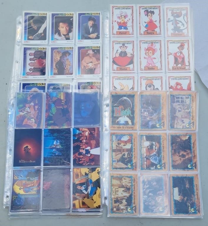 Lot of Non Sports cards in pages - 3 part sets plu