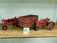 1/16 Farmall F-20 Tractor, (2) IH Wagons (As Is) &