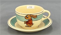 Roseville Juvenile Rabbit cup & saucer