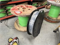 2 Timber Cable Drums with Qty Fibre Optic Cable