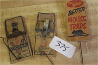 LOT OF THREE VINTAGE MOUSETRAPS