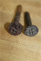 LOT OF TWO RR DATE NAILS