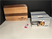 Cutting Board & Whiskey Glasses-New