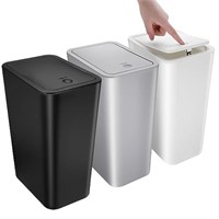 3 Pack Small Bathroom Trash Can with Lid -