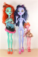 3 HUGE MONSTER HIGH DOLLS