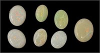 Seven Cabochon Cut Natural Opals