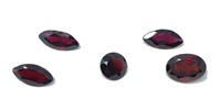 Five Round, Oval and Marquise Shaped Garnets