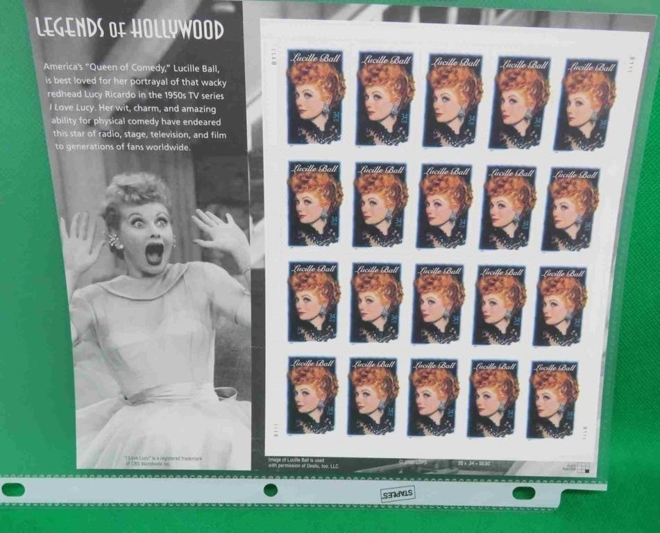 Lucille Ball 2000 USPS Legends Of Hollywood Stamp