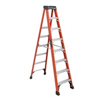 8ft Fiberglass Ladder  375lbs Load IAA