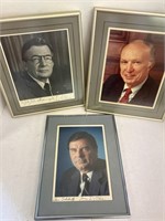 3 Autographed pictures of political labor leaders