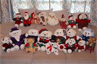 Group lot of Christmas bears including a 2000