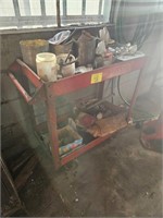 ROLLING SHOP CART WITH MISC NUTS, BOLTS, AND